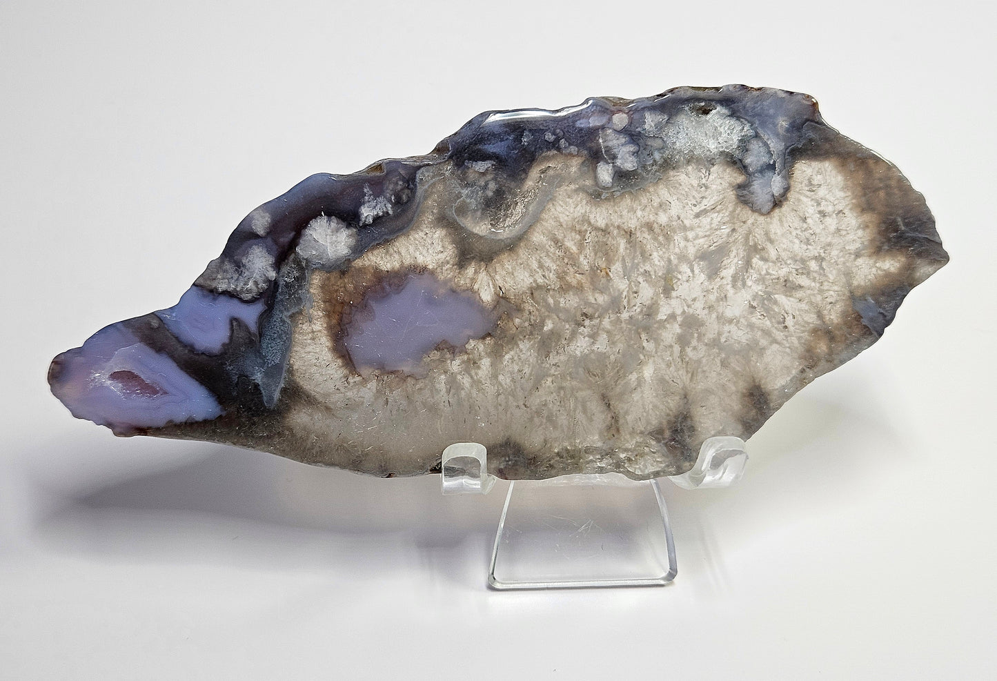 Blue flower agate slab