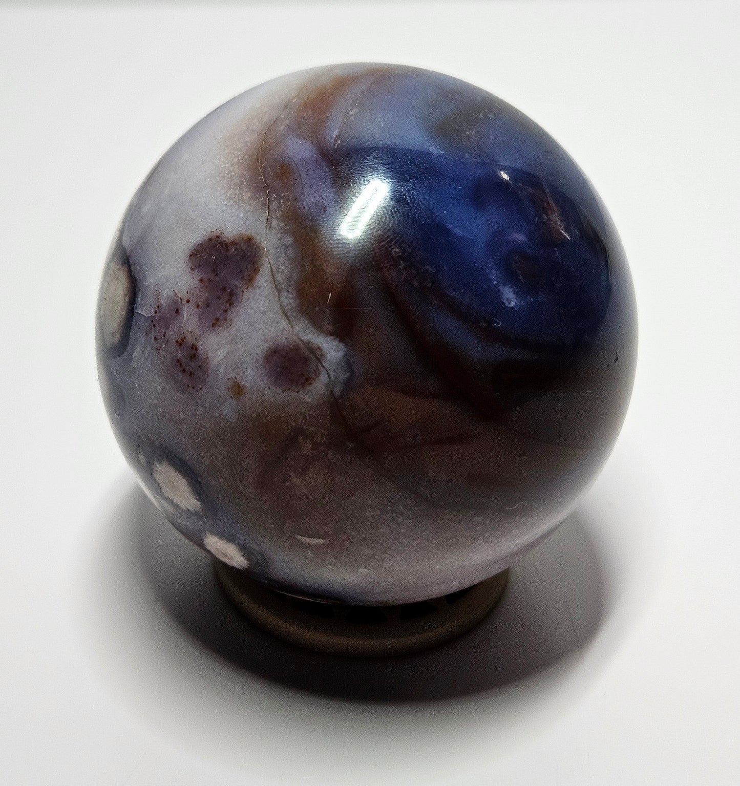 Blue flower agate sphere