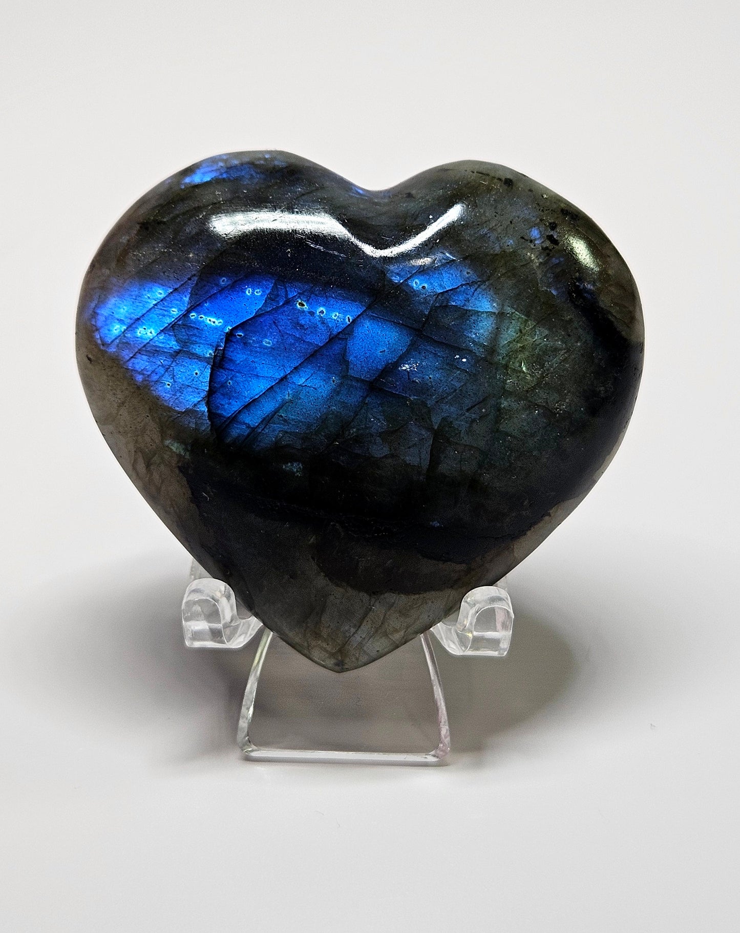 Labradorite heart carving