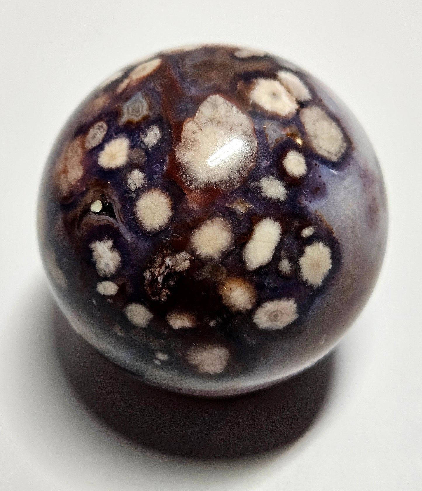 Blue flower agate sphere