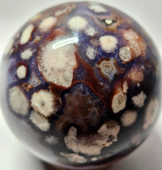 Blue flower agate sphere