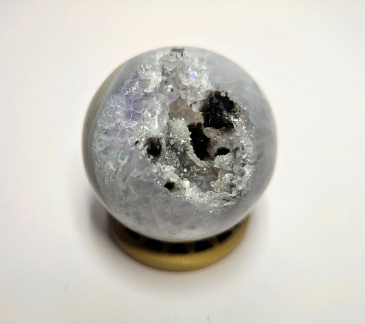 Druzy agate sphere