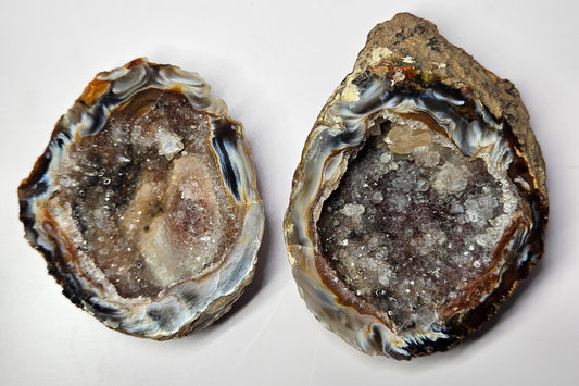 Agate geode set [2pc]